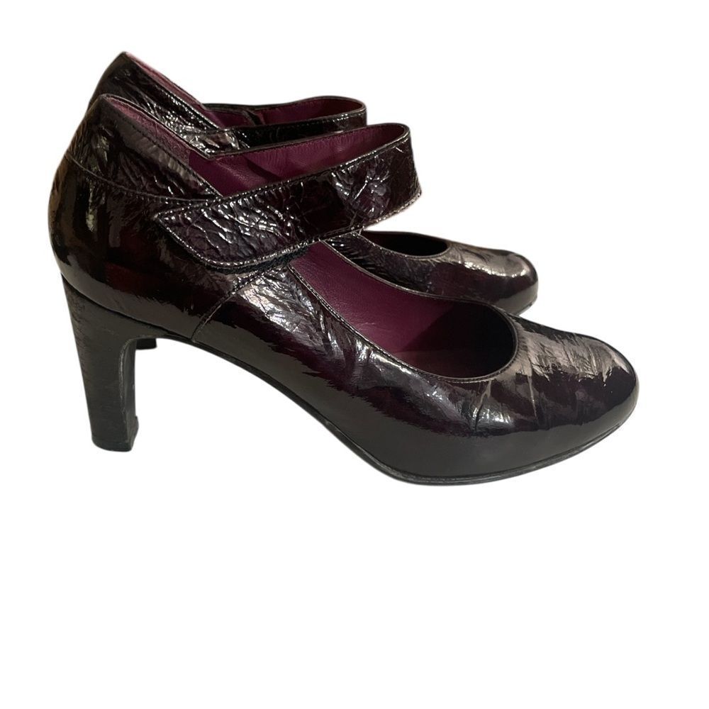 France Mode Patient Leather Heels Women’s Burgundy Size 10/10.5 - Picture 3 of 7